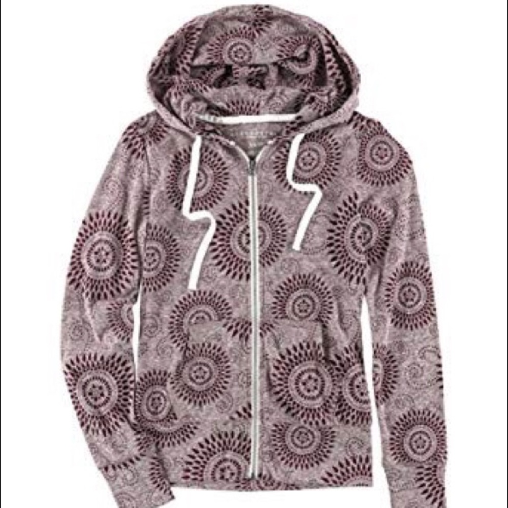 Aeropostale Boho Sun Hoodie Zip Sweatshirt Small